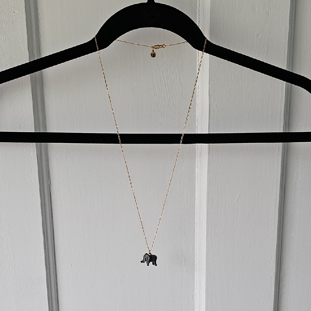 J Crew enamel elephant necklace